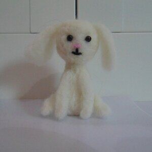 Needle Felted White Bunny
